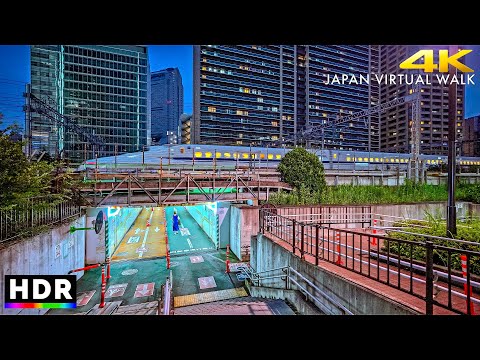 Japan: Tokyo Tamachi, Daimon Evening Walk • 4K HDR