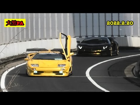 2022.2.20.日曜日の大黒PAに集まるスーパーカーを撮影！Best Performance Cars Supercar Acceleration Sound！