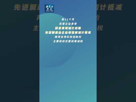 新华社消息｜前11个月民营企业享受新增减税降费政策金额占比超70%