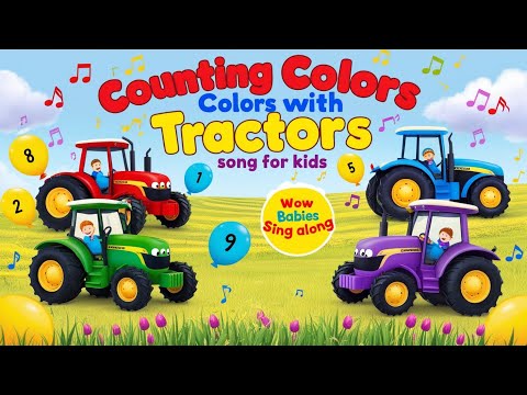 Counting Colors with Ten Tractors| Fun learning Song For Kids| Wow Babies Sing Along| #kidsmusic