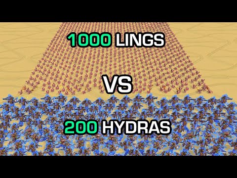 1000 Zerglings vs 200 Hydras, who survives? [Daily StarCraft Brawl]