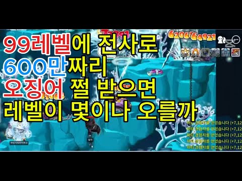 옛날메이플 로나월드 99레벨에 전사로 썬콜 블리자드 쩔 600만짜리 오징어 쩔 받으면 레벨이 몇이나 오를까 옛날메이플스토리 메이플스토리 로나월드 메이플월드 메이플랜드 메랜