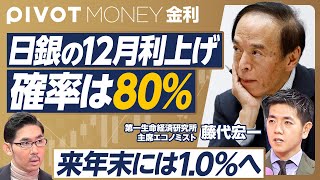 【日銀はどれだけ利上げするのか？】12月利上げ80％の理由／個人消費の好転／来年末には1％に／玉木減税の影響／日経平均はインフレ追風で4.２万円越え／為替は150〜155円／米金利はどう動くか？