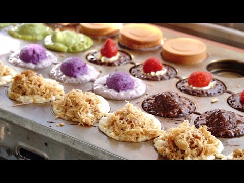 Colorful Wheel Pies With My Channel Name / 蛋糕口感的車輪餅 , 上面還有我頻道名字！超酷 - Taiwanese Street Food