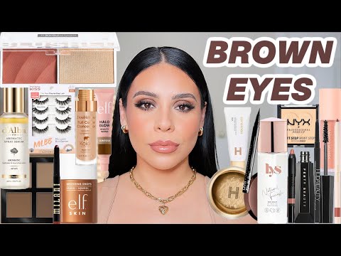 Makeup For Brown Eyes 🤎 *easy, glowy + long lasting makeup*