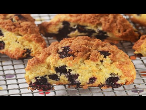 Blueberry Streusel Scones Recipe Demonstration - Joyofbaking.com