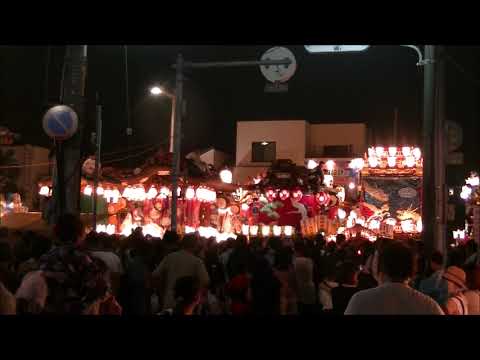 熊谷うちわ祭　２０１９年　本町一丁目交差点での全町叩き合い