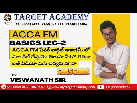 ACCA FM BASICS LEC-2 by Viswanath sir #acca #accauk #accaexam #exams #fm #financialmanagement #exam