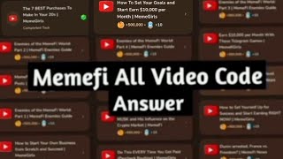 Memefi All Video Codes And Answer | Memefi Code Today | Memefi Code