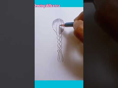 how to draw a girl with braids || braids drawing easy #shorts #hairdrawingtutorial