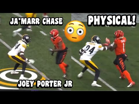 Ja’Marr Chase Vs Joey Porter Jr GOT PHYSICAL! 🤬 Steelers Vs Bengals 2023 highlights