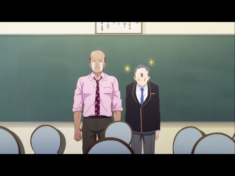 Akutsu making a practical joke on his teacher