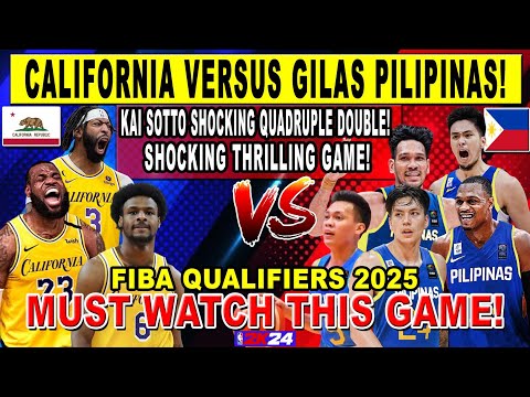 GILAS PILIPINAS vs CALIFORNIA - Sotto at Ramos Shocking Clutch Shot Buzzer-Beater! FIBA Qualifiers