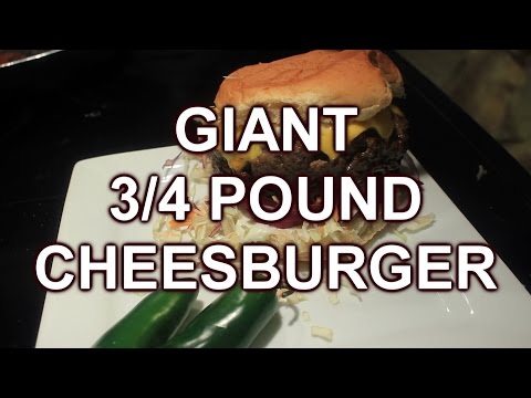 Giant 3/4 Pound ~ Juicy Pan Fried HamBurger ~  Well done ~  NO Pink