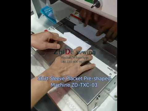 Shirt sleeve placket pre-shaped machine ZD-TXC-03#automaticsewingmachine #automatedsewing#innovation