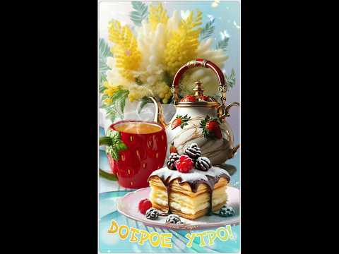 🌹|ДОБРОЕ УТРО🍰☕|Желаю здоровья, любви, вдохновения|Желаю, чтоб чаще сбывались мечты!|#shorts