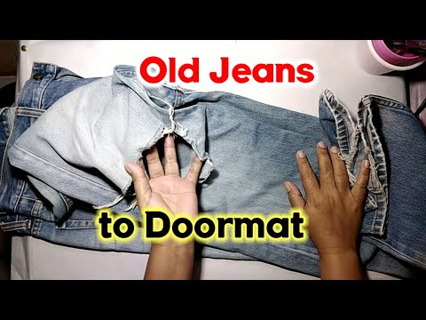 DIY How to make Doormat from Old Jeans by Anak Bukid