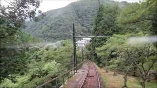 京都の四季　動画　比叡山 ケーブルカー　車窓風景