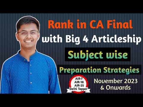 CA Final Preparation Strategies | For Nov'23 | How to manage study with articleship | #icai #cafinal