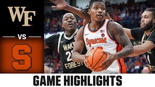 Wake Forest vs. Syracuse Game Highlights | 2024-25 ACC Men's Basketball