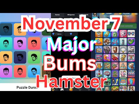 💯3 combos in one video Mini Game&major puzzle &Bums combo Today November 7 easy solved