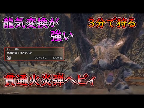 【MHRS】龍気変換が雑に強い！！傀異化ナズチを３分で狩る貫通火炎弾ヘビィ【ゆっくり解説】