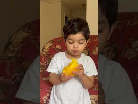 Yashal is enjoying mango