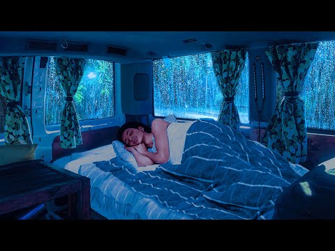 Fall Asleep Instantly with Sounds Rain & Thunder on Cozy Car in The Night - Sleep Well in 3 Minutes