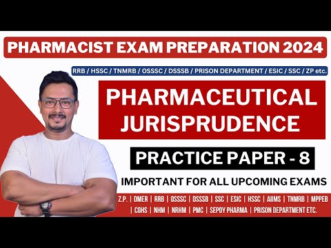 PHARMACEUTICAL JURISPRUDENCE / RRB PHARMACIST EXAM QUESTIONS / PHARMACIST EXAM PREPARATION