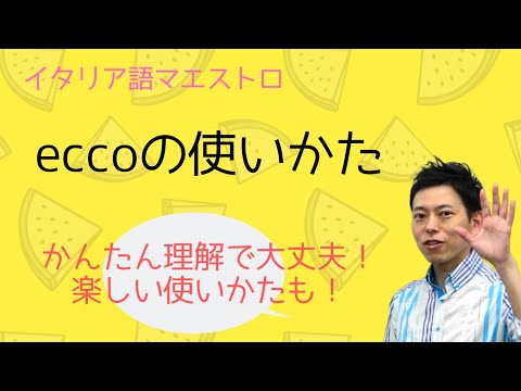 イタリア語　eccoのかんたん理解と楽しい使いかた！