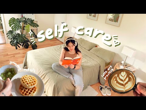 self care vlog ☕️ | unwind w/ me! latte art, journaling, songwriting & fun activities 📚🎨