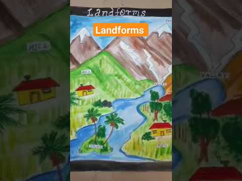 #drawing ✍️🎨🖌️#painting #landforms #youtubeshorts #social #project #ytviral