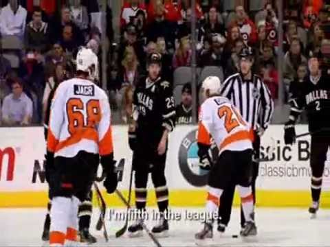 Claude Giroux and Peter Laviolette vs Steve Ott - Faceoff smack talking - Altercation 2011