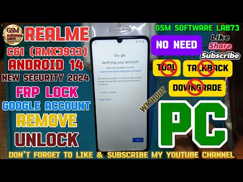 Realme C61 Frp Bypass New Security Android 14|Realme Rmx3930 Google Account Unlock|2024 without pc