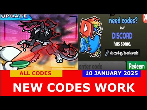 *NEW CODES* [NEW WINTER DOODLE] Doodle World ROBLOX | ALL CODES | JANUARY 10, 2025