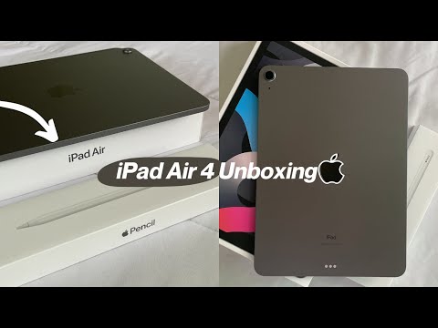 iPad air 4 (space grey, 256gb) + apple pencil 2 unboxing 🖤