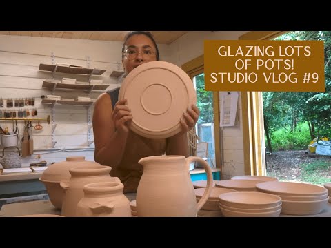 Pottery Studio Vlog 9 - Unloading bisque, exploring and glazing  new forms