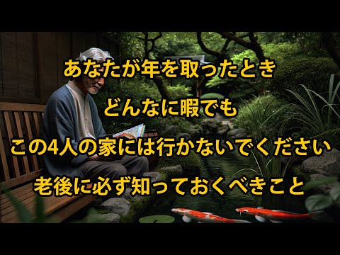 年を取ったら、いくら暇でもこの４人の家には行かないでください。老後に必ず知っておくべきこと