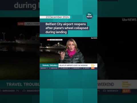 Belfast City airport reopens after plane's wheel collapsed during landing  #news #shorts #belfast