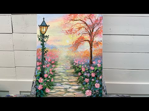 How To Paint SEPTEMBER ROSES | Acrylic Painting Tutorial