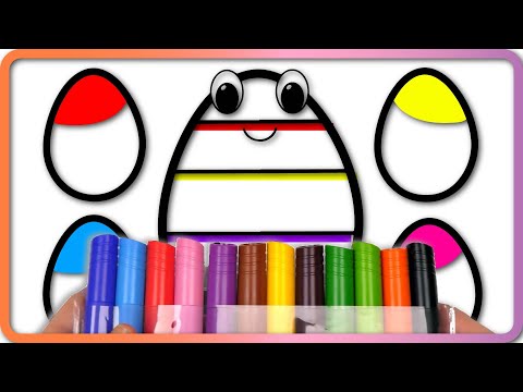 Learn Colors with GIANT Easter Egg Coloring Fun!