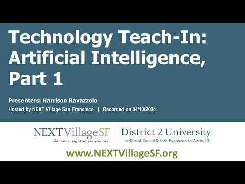 Technology Teach-In: Artificial Intelligence Part 1