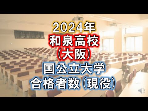 和泉高校(大阪) 2024年国公立大学合格者数(現役)