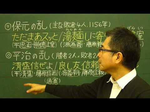 語呂合わせ日本史〈ゴロテマ〉29(中世1/保元平治の乱)改