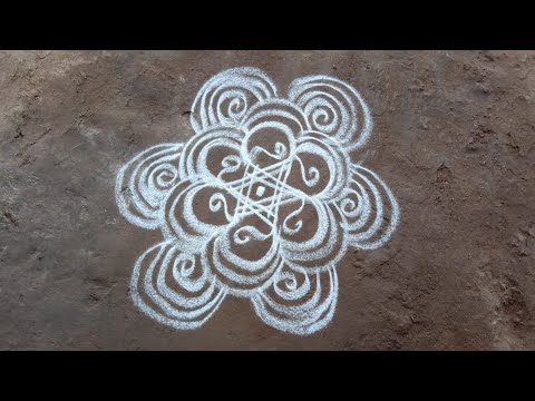 chithirai madham rangoli design||chithirai madham easy rangoli poo kolam