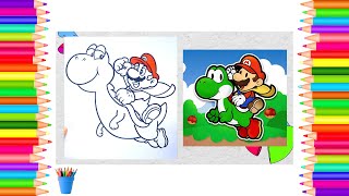 Coloring Mario & Yoshi Super Mario Bros Coloring Page Super Mario Coloring Book