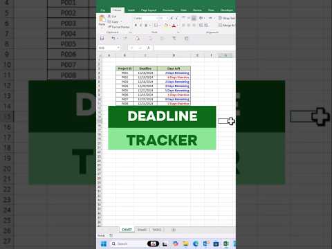 Create a DEADLINE TRACKER in Excel Like a Pro #shorts #learnexcel #exceltips #exceltricks