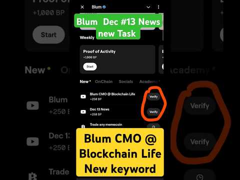 Blum today new keyword Dec 13 News| Blum New Keyword CMO @ Blockchain Life| Blum new code #blumcode