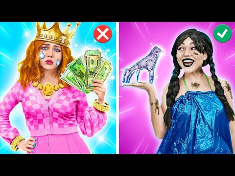 RICH vs BROKE Beauty MAKEOVER! Extreme Make-up and Beauty GADGETS! Cool Hacks & Tricks!