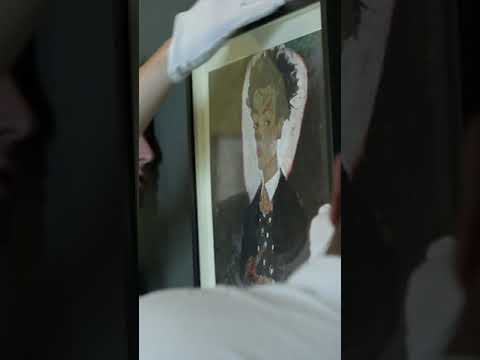 Installation of Egon Schiele's artworks